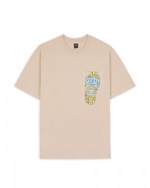 Khaki Brain Dead Equipment Comfort Zone T-Shirt | AU 2348709-UB