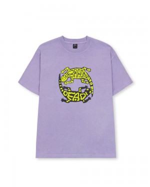 Lavender Brain Dead Lizard Lock T-Shirt | AU 3046285-OP