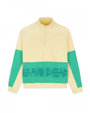 Lemon Brain Dead Gastromaniac Overlay Half Zip Fleece Sweater | AU 5048713-CR