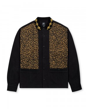 Leopard Black Brain Dead Cheetah Cabana Shirt | AU 2381706-KR