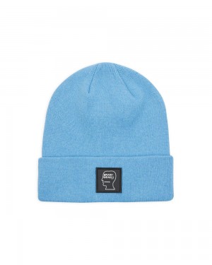 Light Blue Brain Dead Logo Head Wool Beanie | AU 3760521-AQ