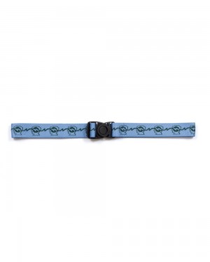 Light Blue Brain Dead Running Head Woven Belt | AU 7592318-EB