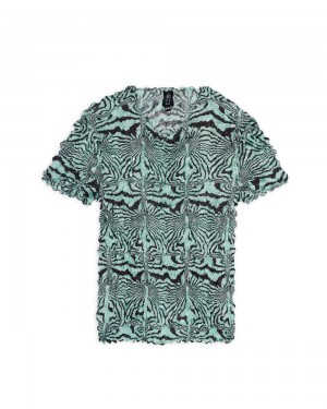 Mint Brain Dead Warped Zebra Bubble Shrink Shirt | AU 7286149-AW