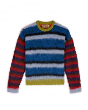 Multicolor Brain Dead Blurry Lines Alpaca Crewneck Sweater | AU 2910674-VP