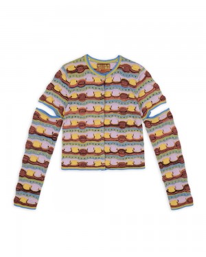 Multicolor Brain Dead Bubble Knit Cardigan | AU 6347209-XD