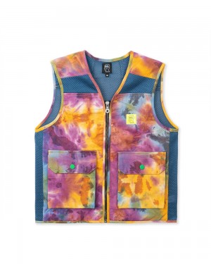 Multicolor Brain Dead Dyed Canvas Spacer Mesh Tactical Vest | AU 7681230-BU