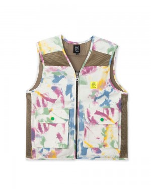 Multicolor Brain Dead Dyed Canvas Spacer Mesh Tactical Vest | AU 1685923-AY