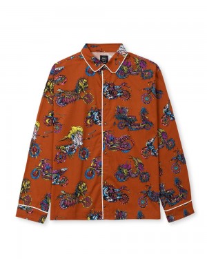 Multicolor Brain Dead Moto Pajama Shirt | AU 7802916-CY