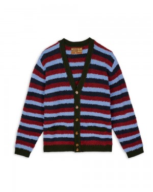 Multicolor Brain Dead Teddy Fur Striped Cardigan | AU 5806713-MH