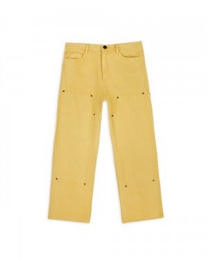 Mustard Brain Dead Herringbone Utility Pant | AU 0968452-AO