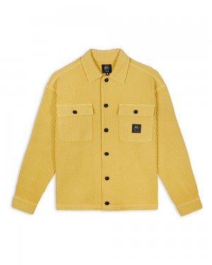 Mustard Brain Dead Waffle Snap Front Shirt | AU 2045387-LS