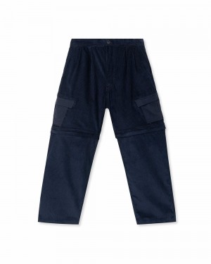 Navy Brain Dead Convertible Corduroy Zip Off Pant | AU 1408625-UQ