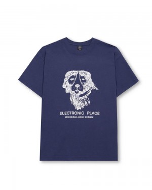 Navy Brain Dead Electronic Place T-Shirt | AU 8401239-BZ