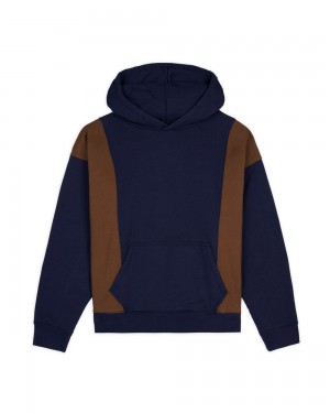 Navy Brain Dead Mendoza Cropped Hoodie | AU 7824603-IL