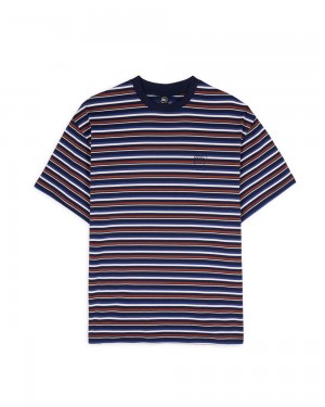 Navy Brain Dead Nineties Blocked Striped T-Shirt | AU 8046593-MR