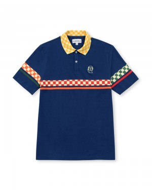 Navy Brain Dead Sergio Tacchini X Polo Shirt | AU 0659317-IE