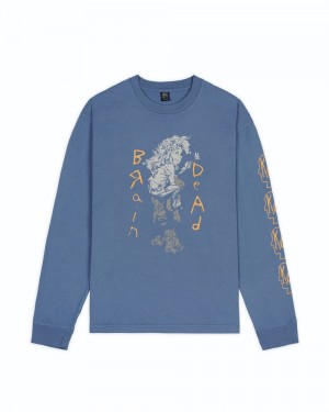 Navy Brain Dead X Korn Flower Pickers Long Sleeve T-Shirt | AU 4298015-HD