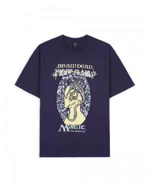 Navy Brain Dead X Magic: The Gathering Skullclamp T-Shirt | AU 4507931-GS