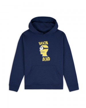 Navy Brain Dead X Minions Minion Brain Sweatshirt Hoodie | AU 2816304-PV