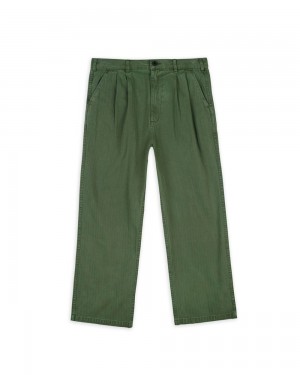 Olive Brain Dead Gastro Pigment Dyed Herringbone Pant | AU 4327809-XJ