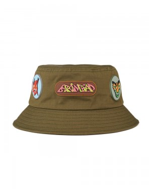 Olive Brain Dead Metal Bucket Hat | AU 0183756-TR