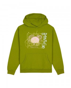 Olive Brain Dead Playing With Fire Hoodie | AU 8146073-CJ