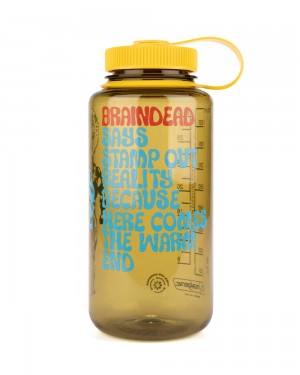 Olive Yellow Brain Dead Stamp Out Reality Nalgene 32oz Wide Mouth Homeware | AU 2417309-KA