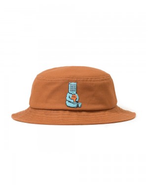 Orange Brain Dead Bear Brain Kids Bucket Hat | AU 1672349-DM