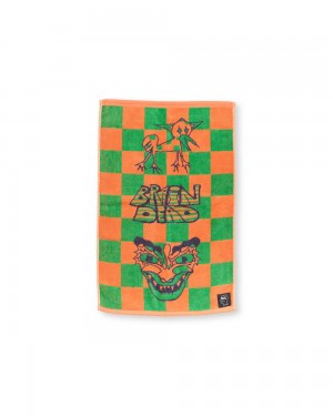 Orange Brain Dead Checkered Hand Towel | AU 9126054-LY