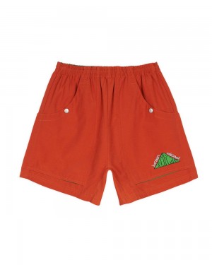 Orange Brain Dead Cotton Nylon Utility Shorts | AU 4739568-BC