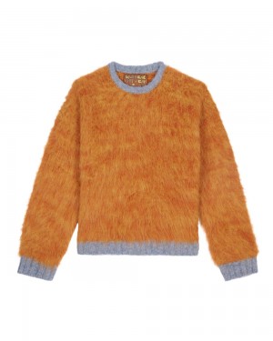 Orange Brain Dead Marled Alpaca Crewneck Sweater | AU 7912864-YM