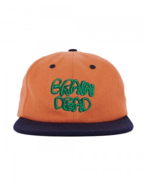 Orange Brain Dead Plato Wool 6 Panel Cap | AU 0963721-IJ