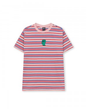 Pink Brain Dead Striped Baby T-Shirt | AU 6754082-YP