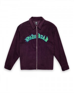 Purple Brain Dead Cobblestone Cord Zip Jacket | AU 0749358-NH