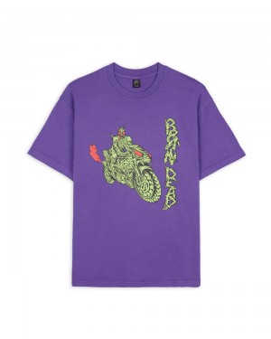 Purple Brain Dead Goon Rider T-Shirt | AU 3945602-RS