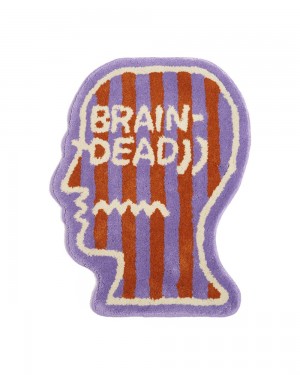 Purple Brain Dead Logo Head Striped Rug | AU 7265183-IR