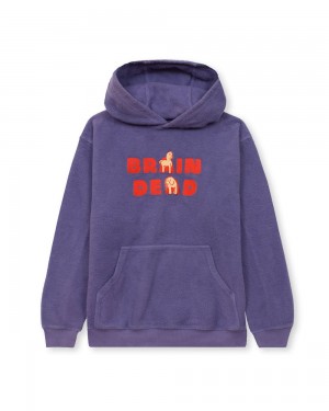 Purple Brain Dead Odd Friends Reverse Fleece Hoodie | AU 3489265-SV