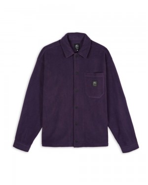 Purple Brain Dead Polar Fleece Climber Shirt | AU 7824569-EZ