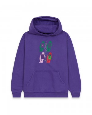 Purple Brain Dead Throwing Hands Hoodie | AU 7026391-JO