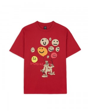 Red Brain Dead Balloon Man T-Shirt | AU 8915302-KD