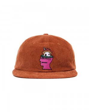 Red Brain Dead Mushroom Head Corduroy Six Panel Hat | AU 2503781-ES