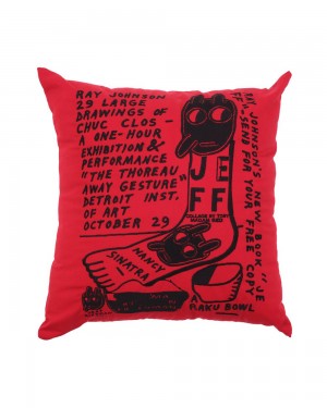 Red Brain Dead X Ray Johnson Embroidered Couch Cushion Pillow Homeware | AU 9510237-CI