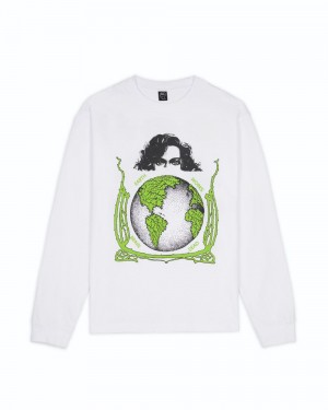 White Brain Dead Conspiracy Long Sleeve T-Shirt | AU 8962743-TC