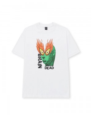 White Brain Dead Fire Eyes T-Shirt | AU 5891206-IB