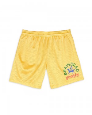 Yellow Brain Dead Grafix Team Shorts | AU 2781965-NF