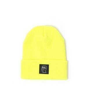 Yellow Brain Dead Logo Head Beanie | AU 8479356-VS