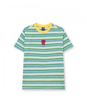 Yellow Brain Dead Striped Baby T-Shirt | AU 0851726-OY