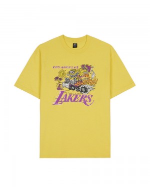 Yellow Brain Dead X NBA Los Angeles Lakers T-Shirt | AU 2479156-WL