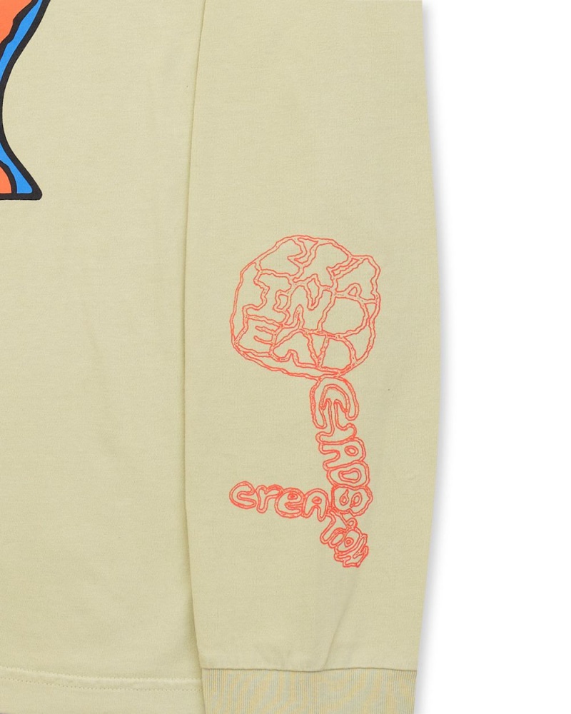 Beige Brain Dead Brain Eater Long Sleeve T-Shirt | AU 8672943-XY