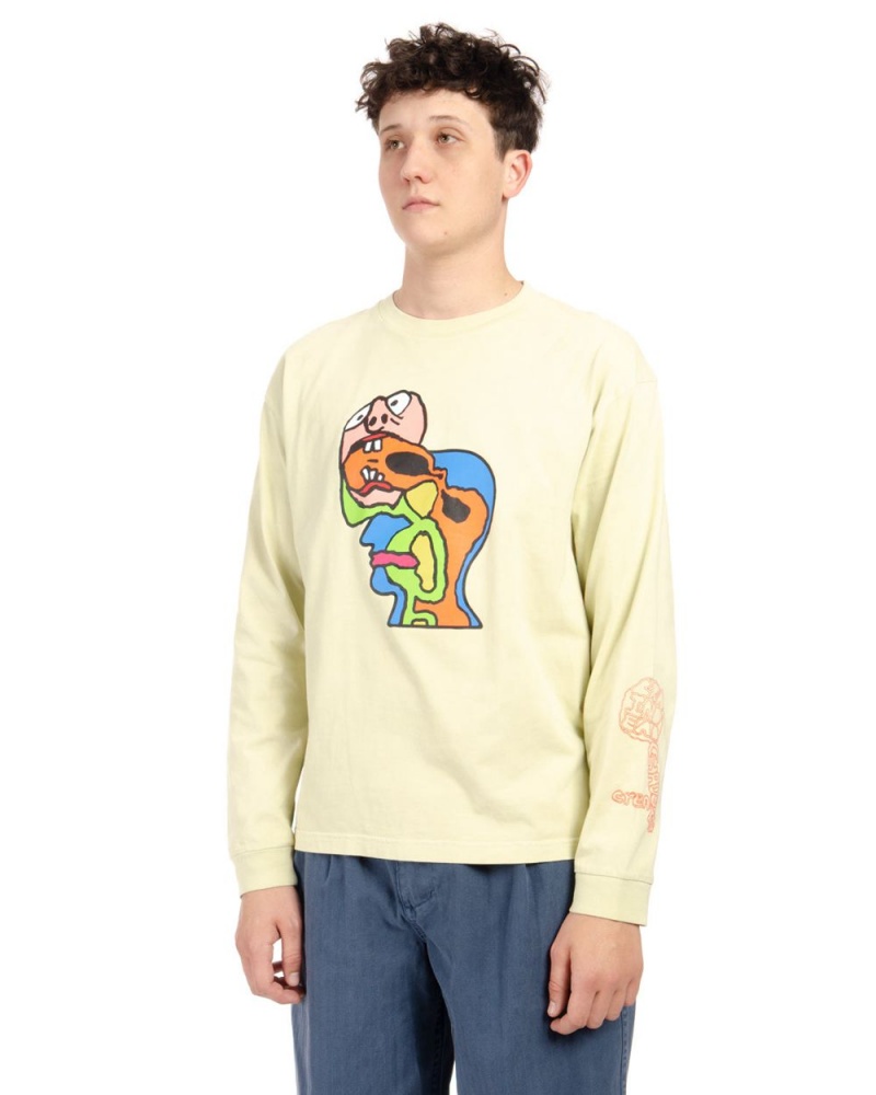 Beige Brain Dead Brain Eater Long Sleeve T-Shirt | AU 8672943-XY